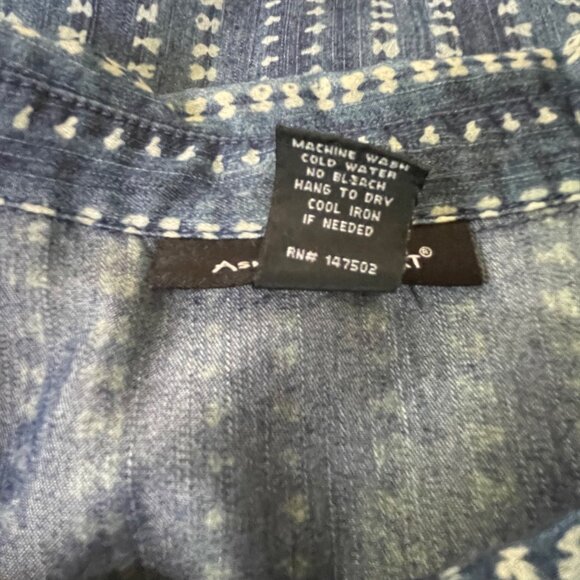 Ashley Stewart Asymetric  Modest Longsleeve Button Up Dress Plus Size 18 u Blue - Picture 10 of 10